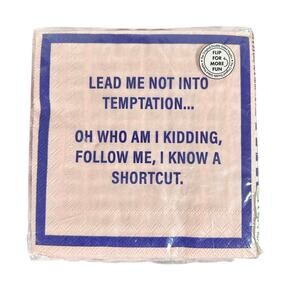 Novelty- Paper Napkin- Humor Quotes- unopened- Sarcasm Witty NWT double sided